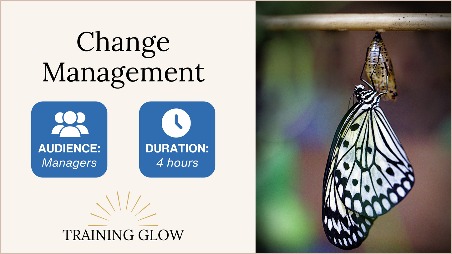 Cover image for change management course with a picture of a butterfly